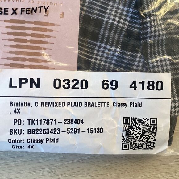 Savage Fenty X Bralette C Remixed Plaid Bralette Classy Plaid 4X NWT in pakg - Picture 8 of 8